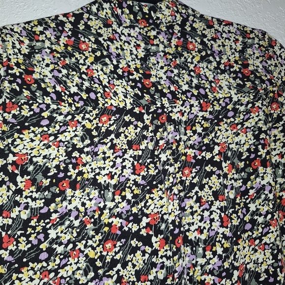 Intro Matilda Dark Floral Blouse Tunic Top Button Shirt Size S - Picture 8 of 10